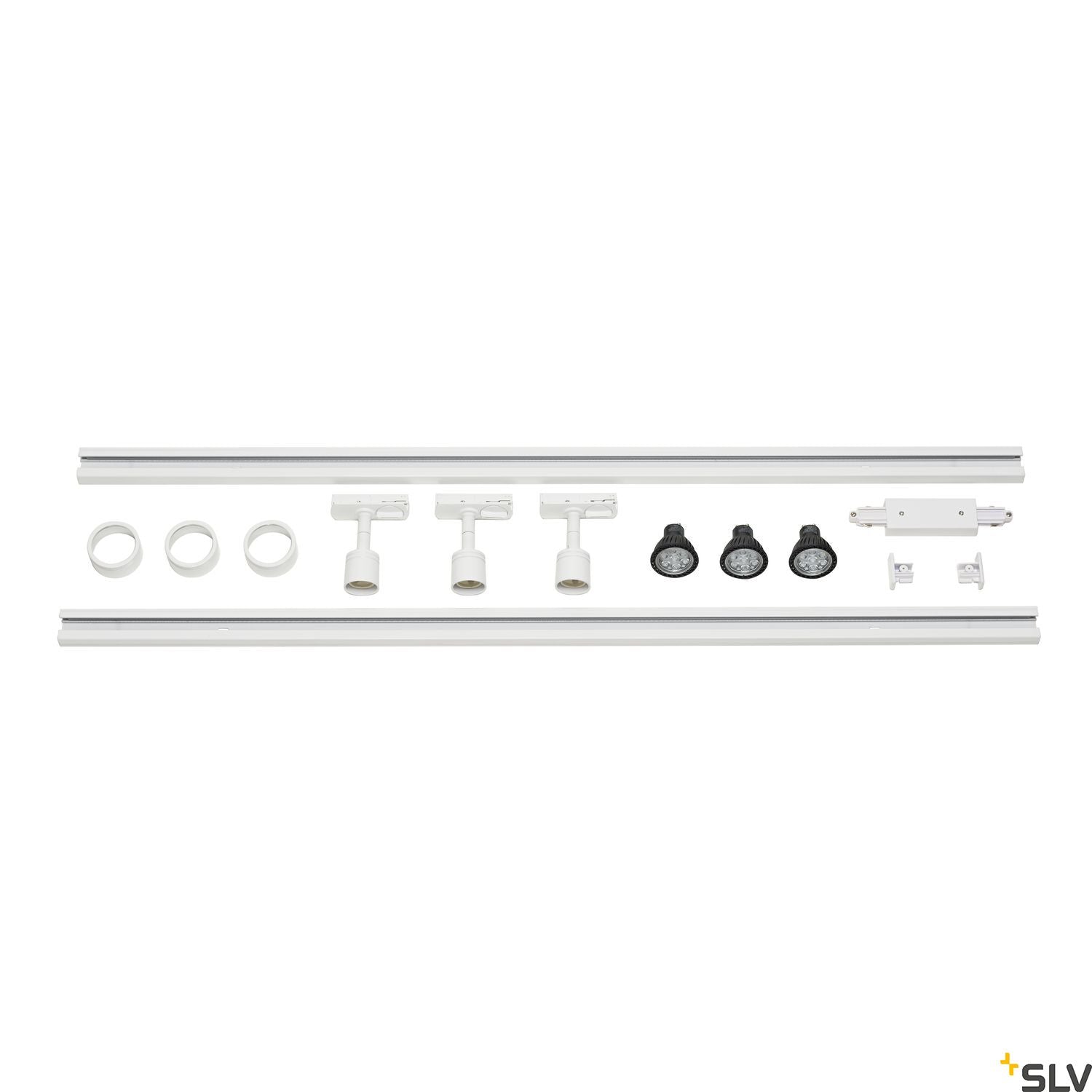 SLV 1-CIRCUIT TRACK SET, 2x 1m, incl. 3x PURI and 3x 4.3W LED lamp, white 143191