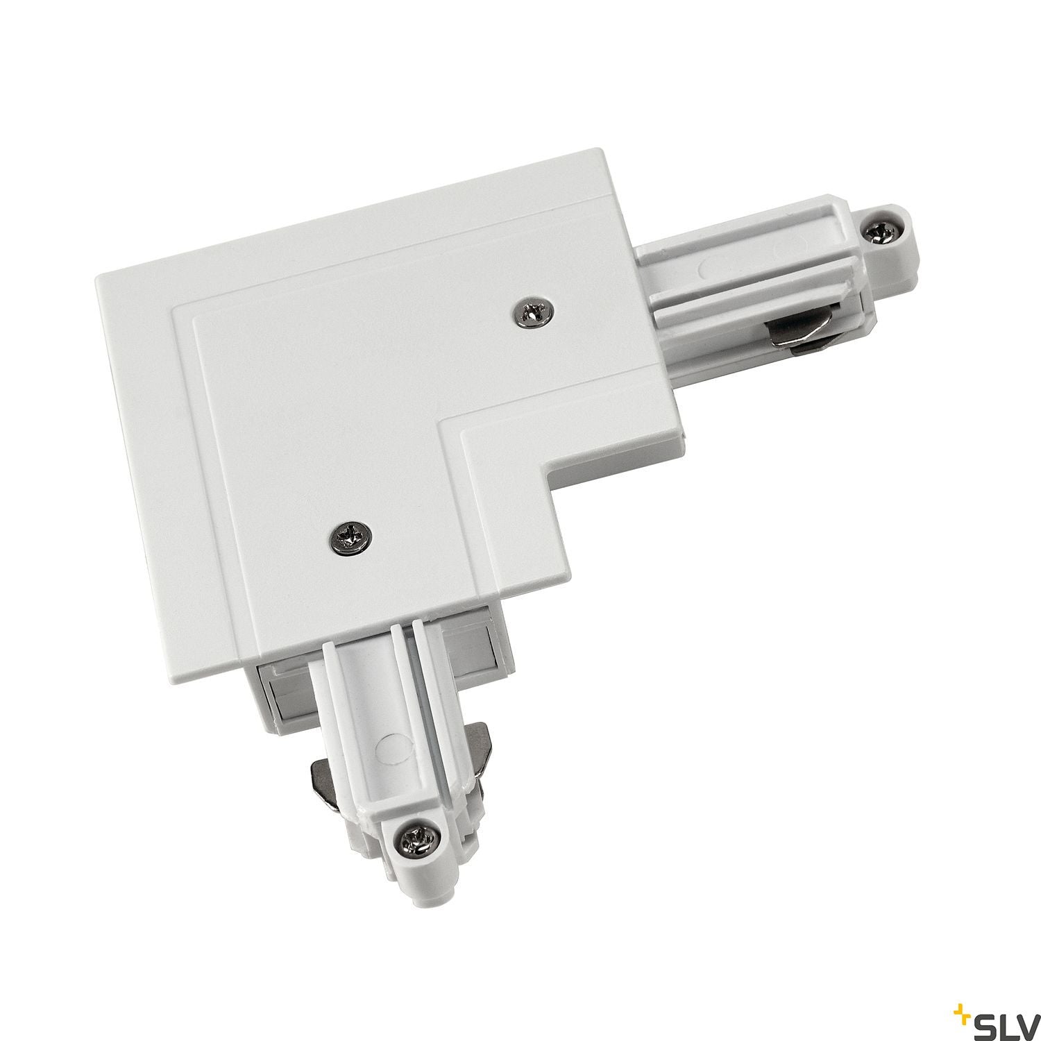 SLV Corner connector for 1-circuit track, recessed version, white, outer earth 143251