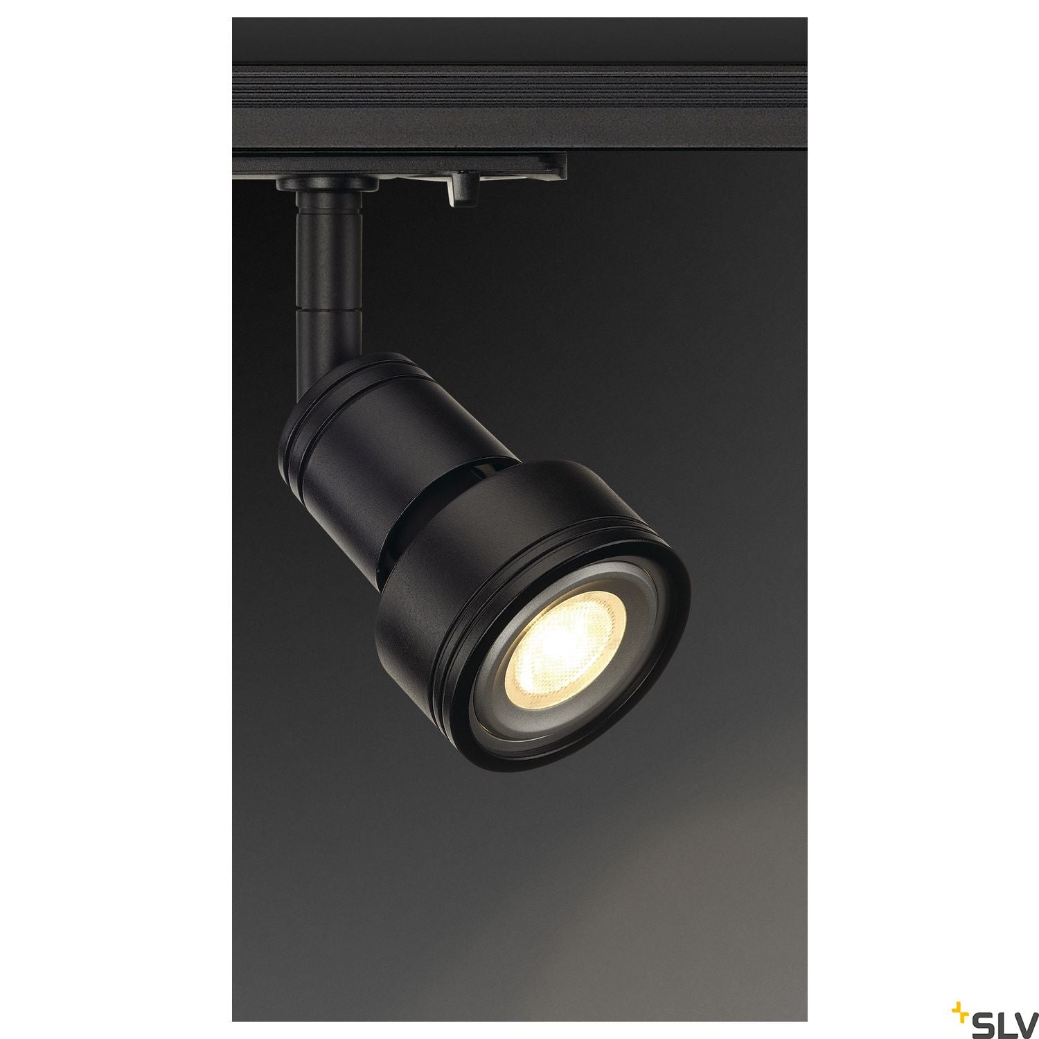 SLV PURI lamp head, black, GU10, max. 50W, incl. 1-circuit adapter 143390