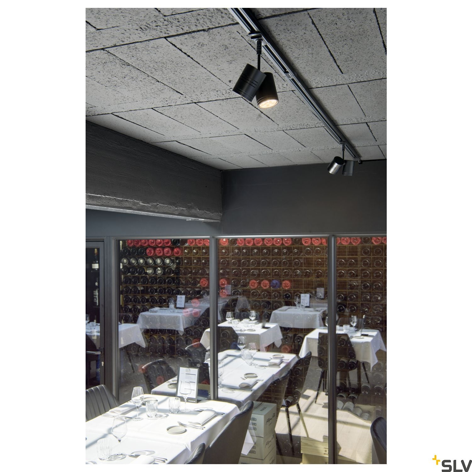 SLV BIMA II lamp head, black, 2x GU10, max. 2x50W, incl. 1-circuit adapter 143430