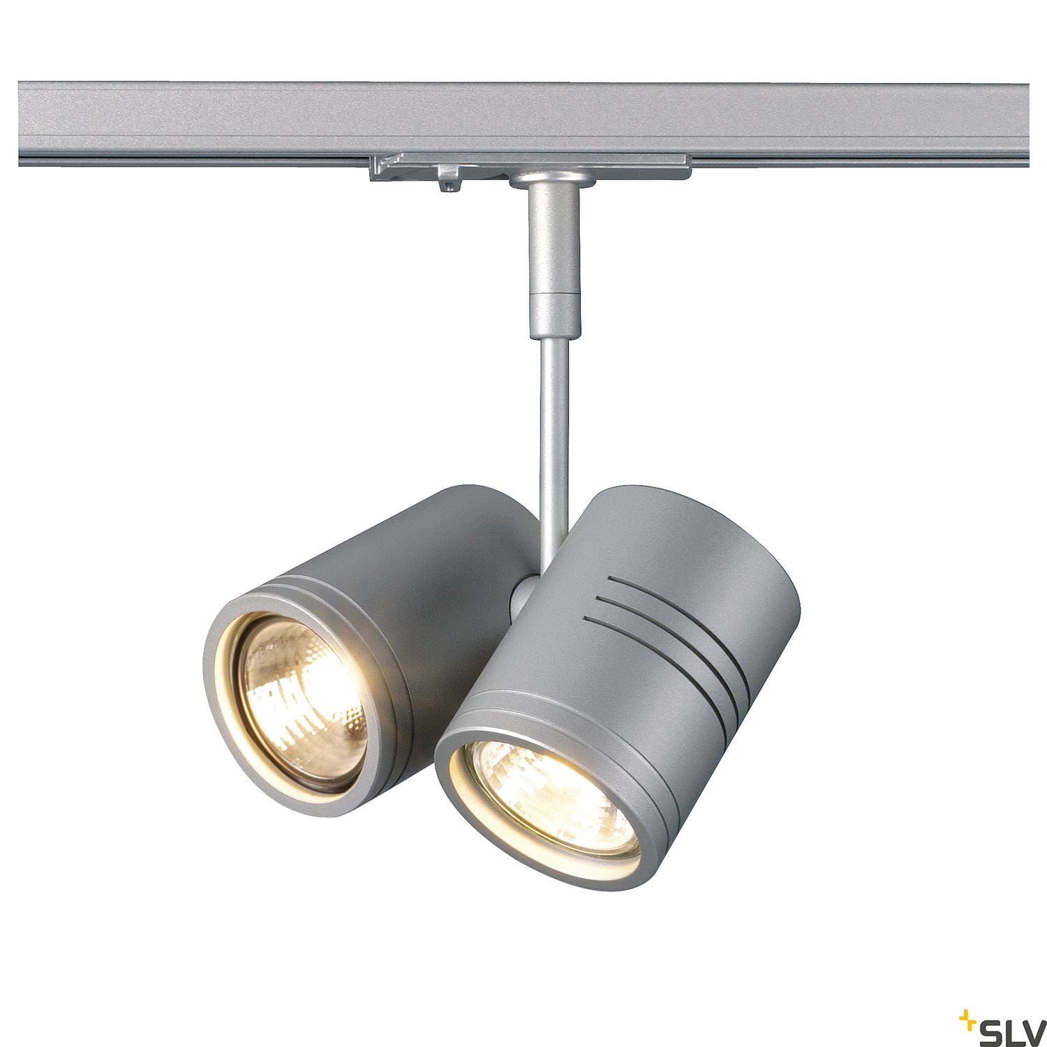 SLV BIMA II lamp head, silver-grey , 2x GU10, max. 2x50W, incl. 1-circuit adapter 143432