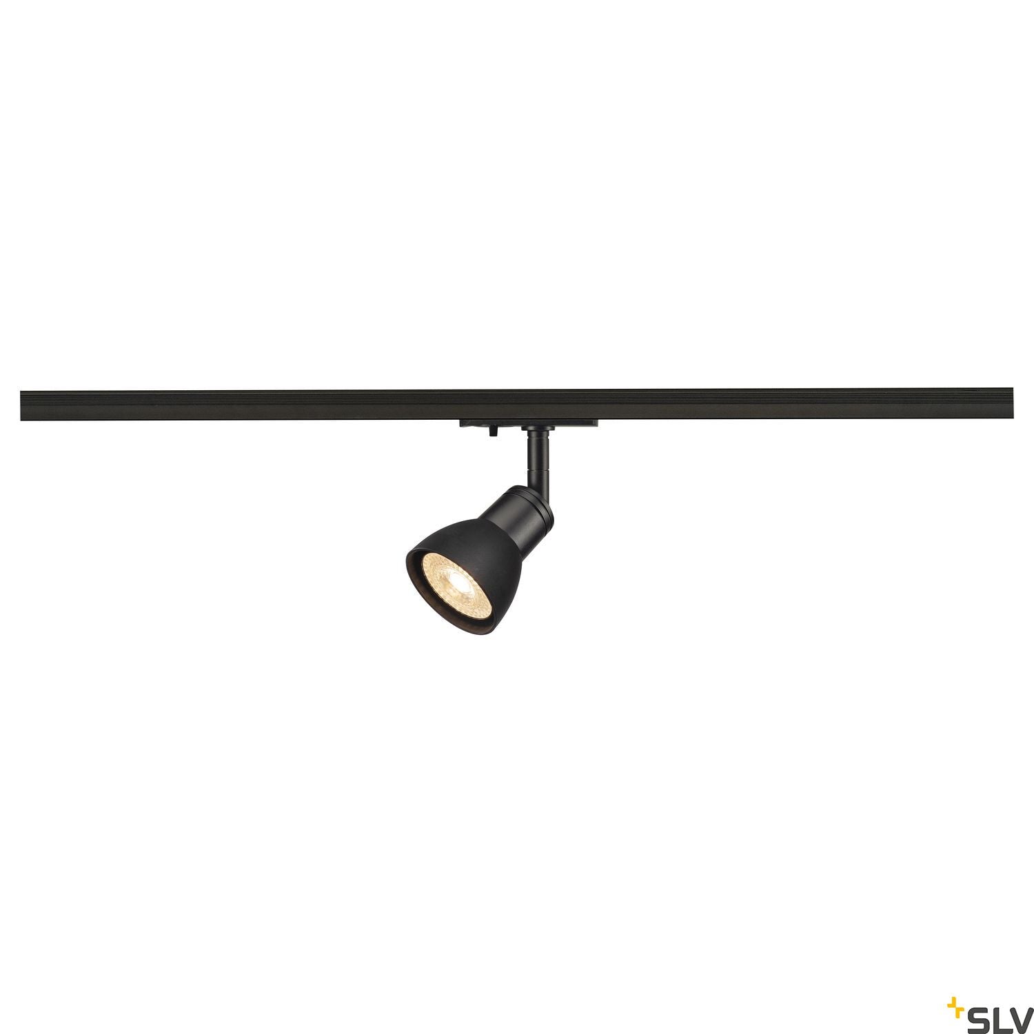 SLV PURIA SPOT, black, GU10, max. 50W, incl. 1-circuit adapter, with matt black glass 143450
