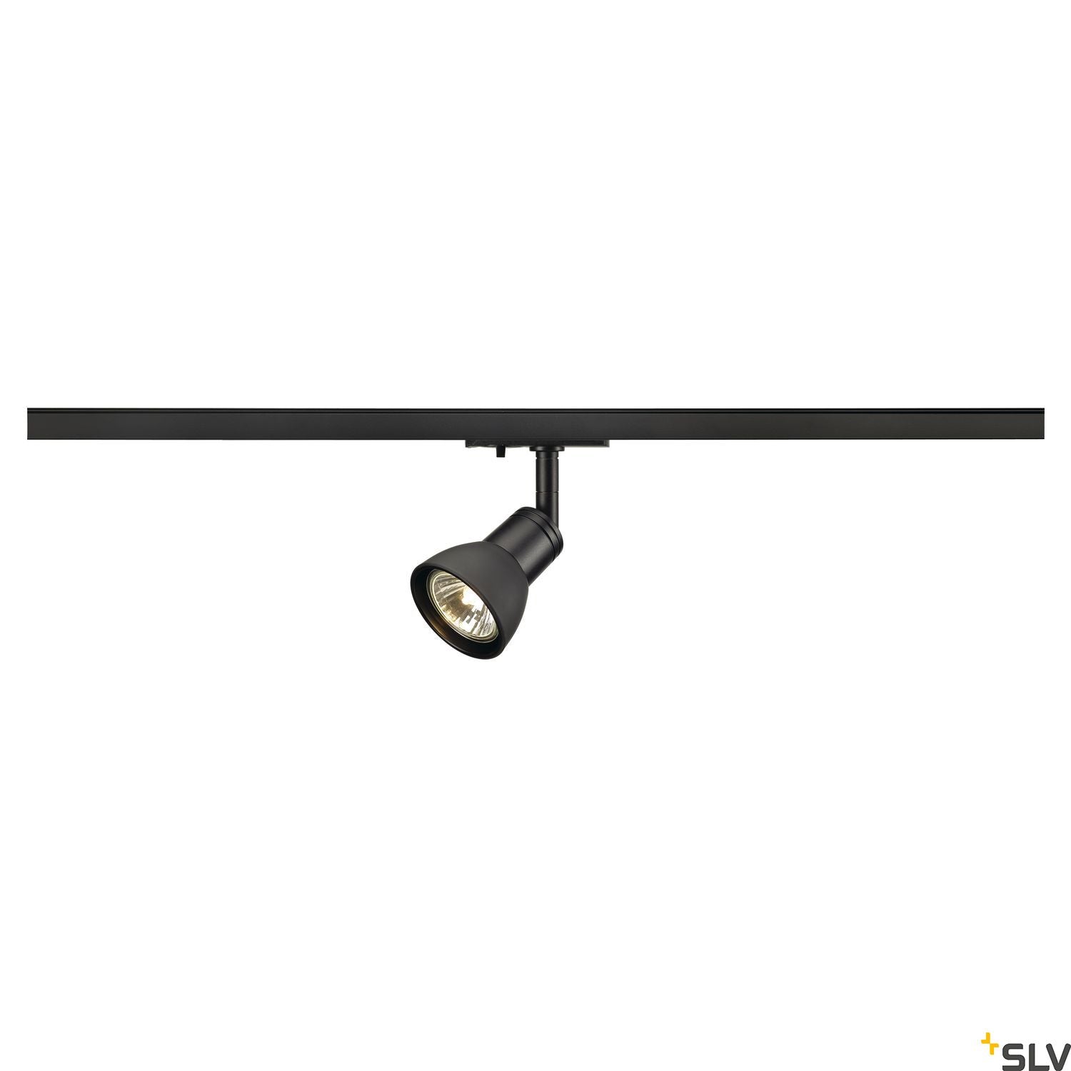 SLV PURIA SPOT, black, GU10, max. 50W, incl. 1-circuit adapter, with matt black glass 143450