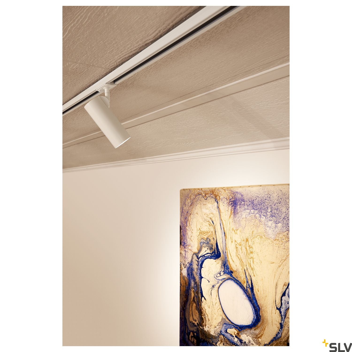 SLV HELIA 50 LED Spot for 1 circuit High-voltage Track System, 3000K, white, 35°, incl. 1 circuit adapter 143581