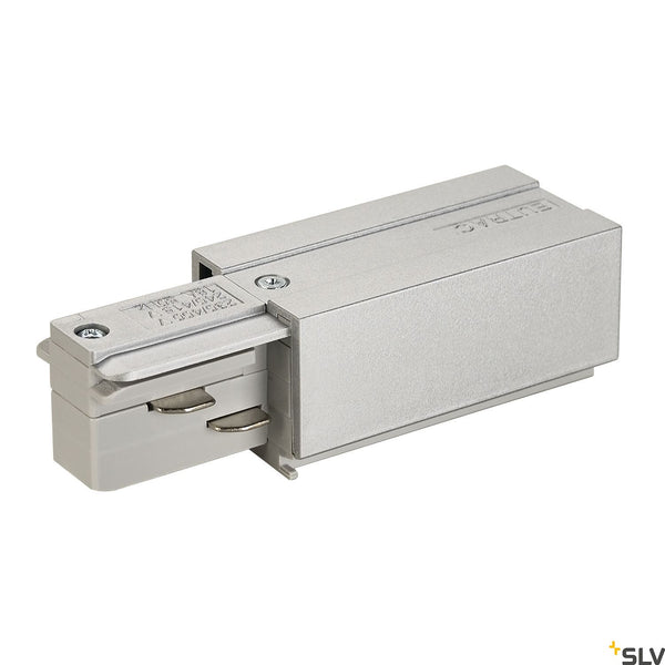 SLV EUTRAC feed-in, earth left, silver-grey 145514