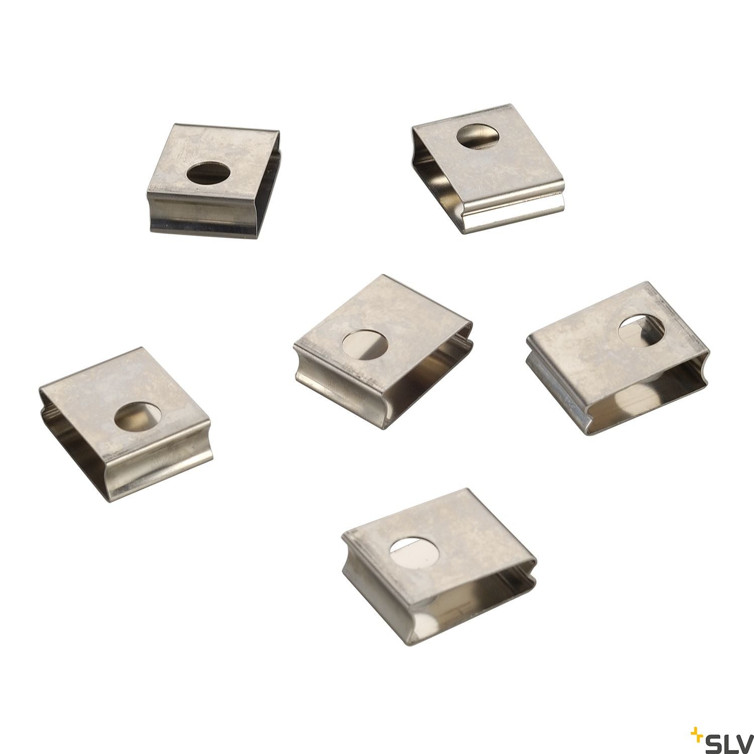 SLV EUTRAC spring clip for 3-circuit recessed track, white, 6 pieces 145551