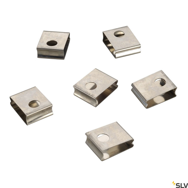 SLV EUTRAC spring clip for 3-circuit recessed track, white, 6 pieces 145551