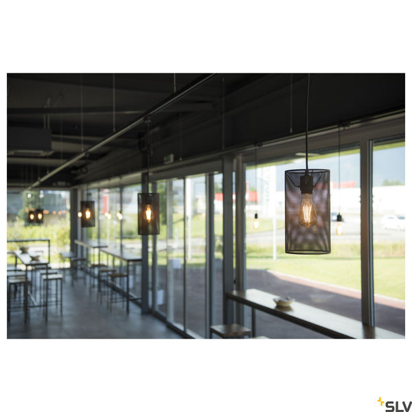 SLV FENDA E27 pendant, black, without canopy, without shade, open cable 132660