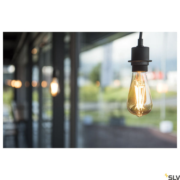 SLV FENDA E27 pendant, black, without canopy, without shade, open cable 132660