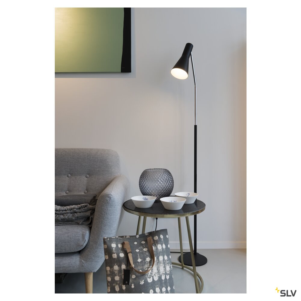 SLV PHELIA, floor stand, A60, black, max. 23 W 146010
