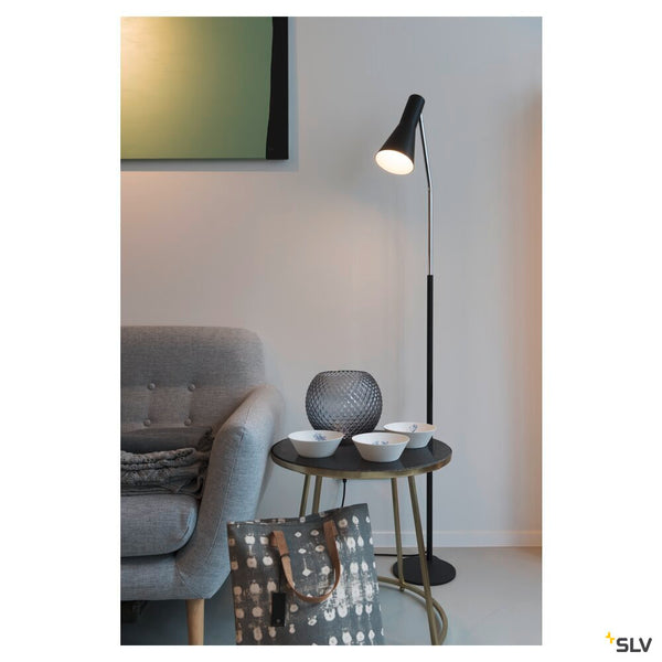 SLV PHELIA, floor stand, A60, black, max. 23 W 146010