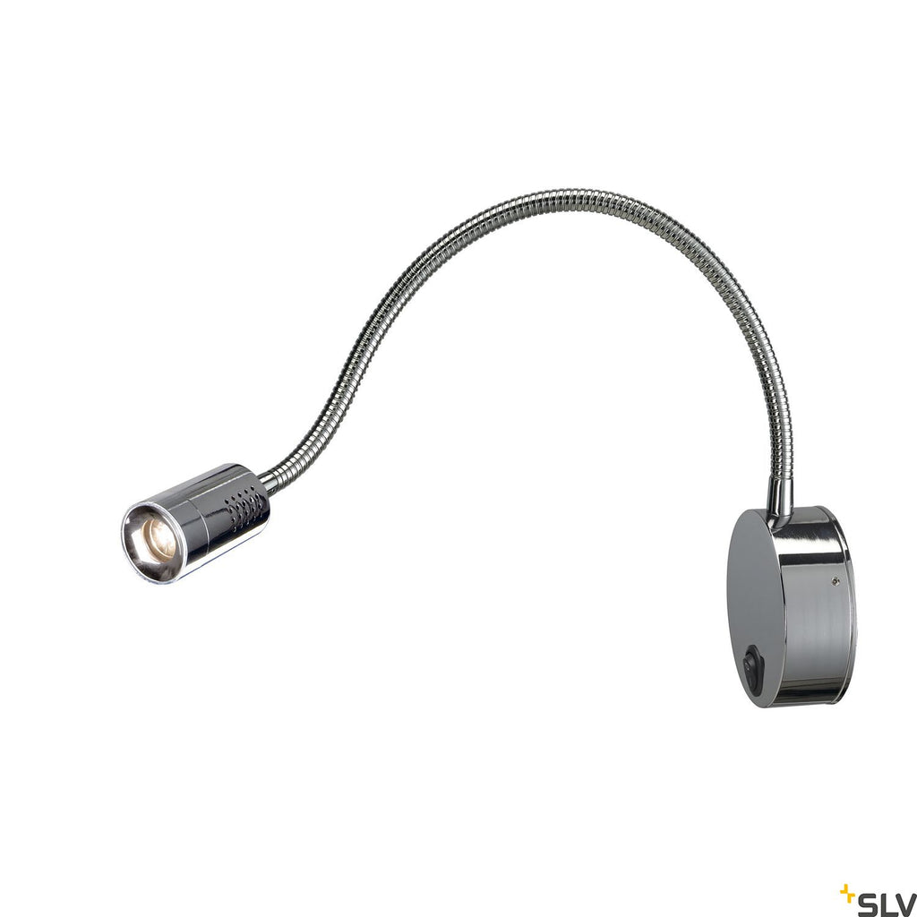 SLV DIO FLEX PLATE LED wall light, chrome, 1x 1W, 3000K, incl. driver and switch 146682