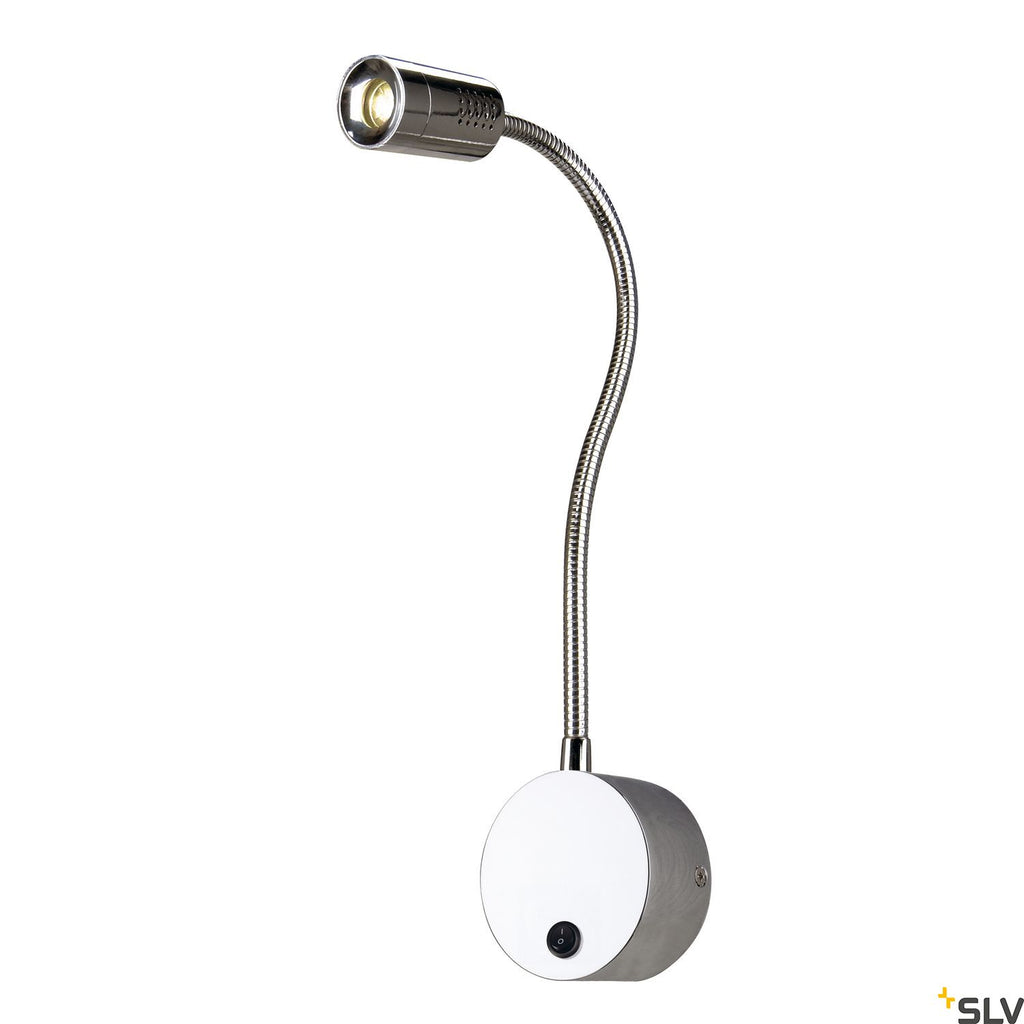 SLV DIO FLEX PLATE LED wall light, chrome, 1x 1W, 3000K, incl. driver and switch 146682