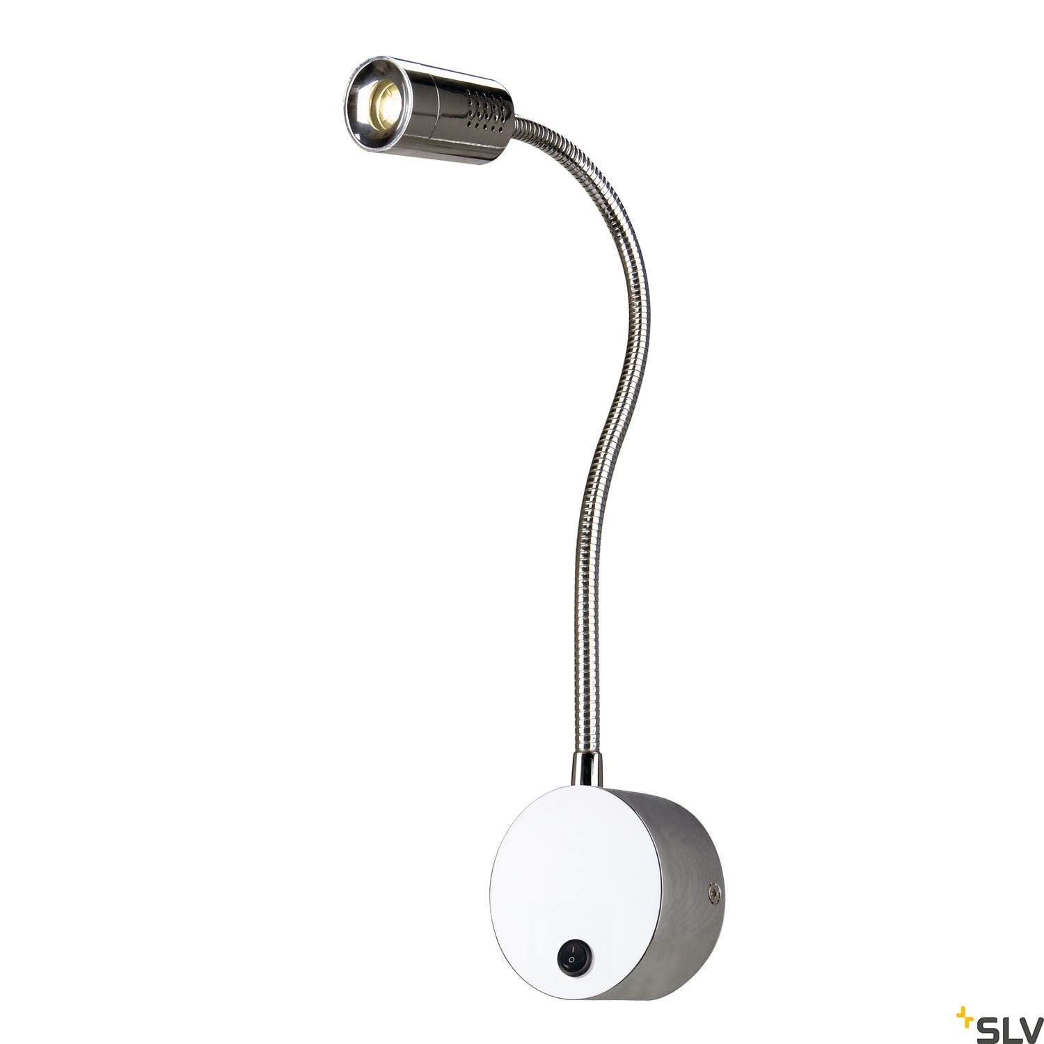 SLV DIO FLEX PLATE LED wall light, chrome, 1x 1W, 3000K, incl. driver and switch 146682