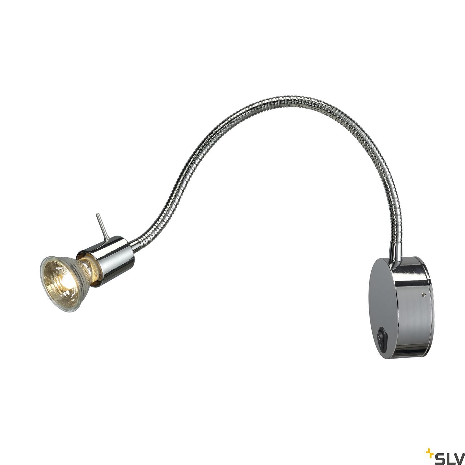 SLV DIO FLEX PLATE GU10 wall light , chrome, GU10, max. 50W, incl. switch 146692