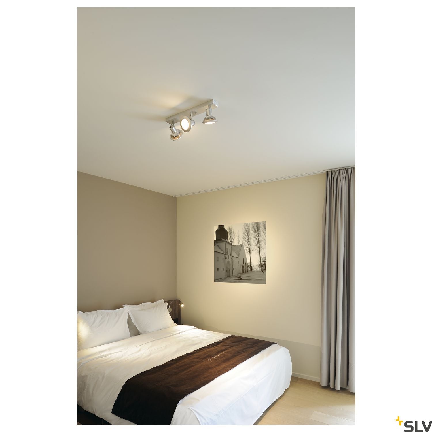 SLV DIO FLEX PLATE GU10 wall light , chrome, GU10, max. 50W, incl. switch 146692