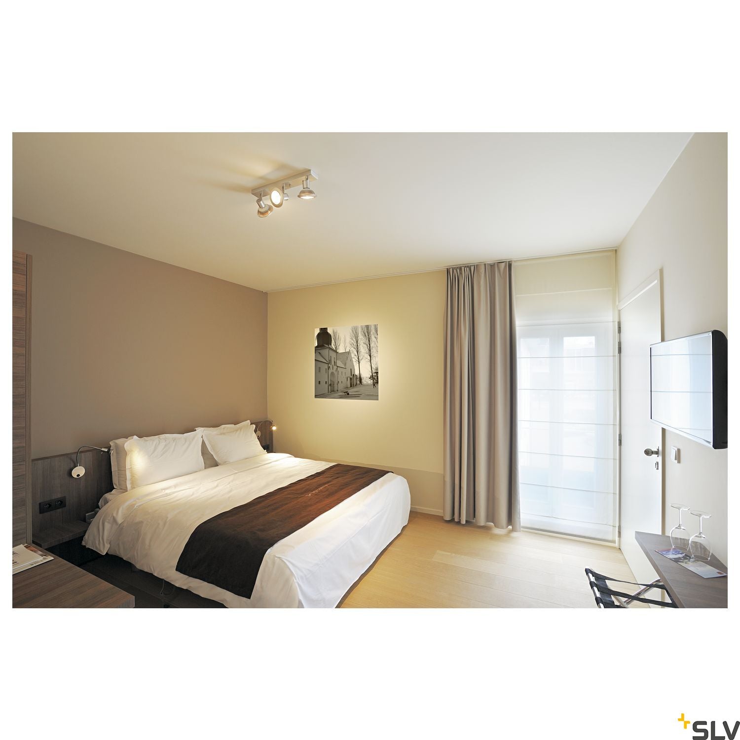 SLV DIO FLEX PLATE GU10 wall light , chrome, GU10, max. 50W, incl. switch 146692