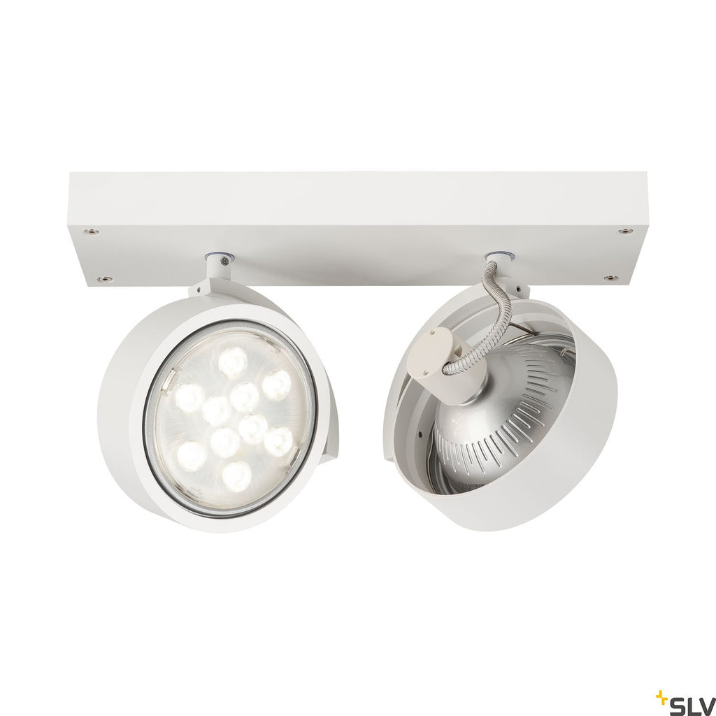 SLV KALU 2 QPAR ceiling light, matt white, 2x ES111, max. 2x 75W 147311