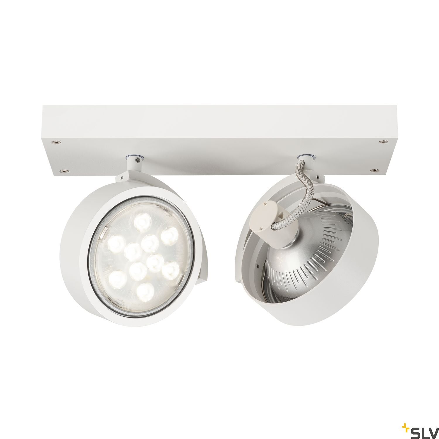 SLV KALU 2 QPAR ceiling light, matt white, 2x ES111, max. 2x 75W 147311