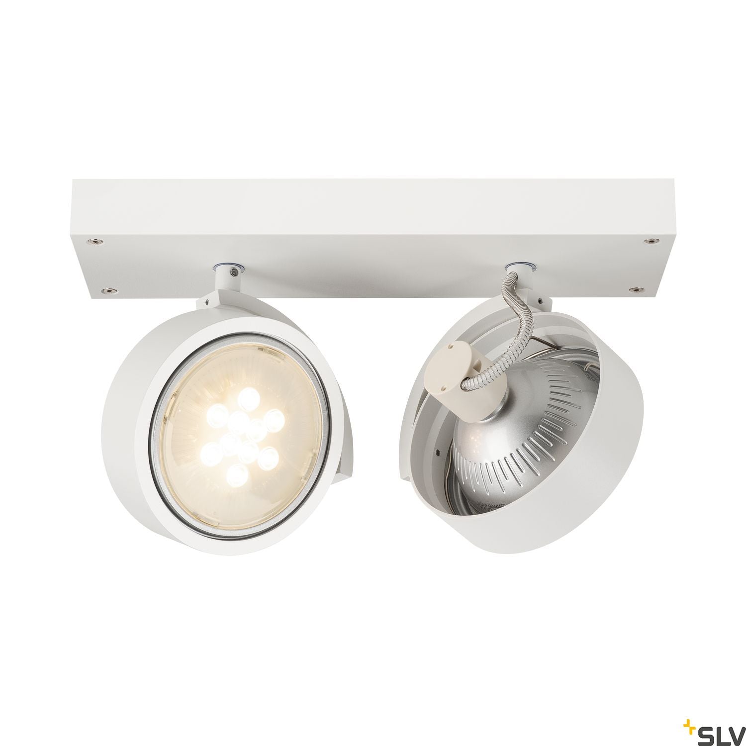 SLV KALU 2 QPAR ceiling light, matt white, 2x ES111, max. 2x 75W 147311