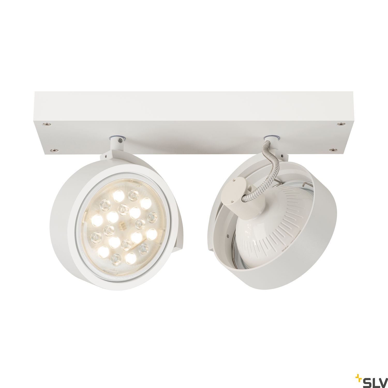 SLV KALU 2 QPAR ceiling light, matt white, 2x ES111, max. 2x 75W 147311