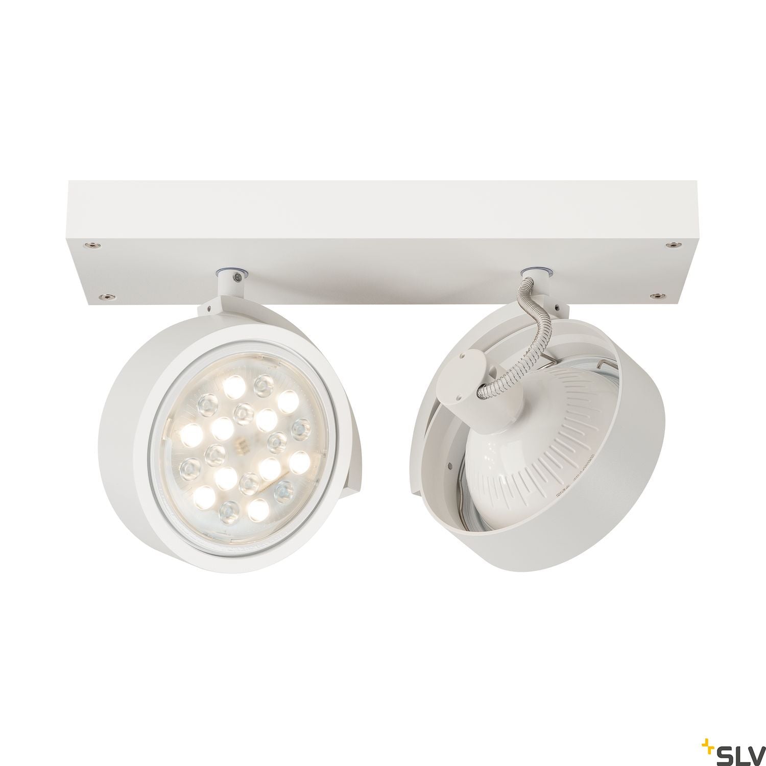 SLV KALU 2 QPAR ceiling light, matt white, 2x ES111, max. 2x 75W 147311