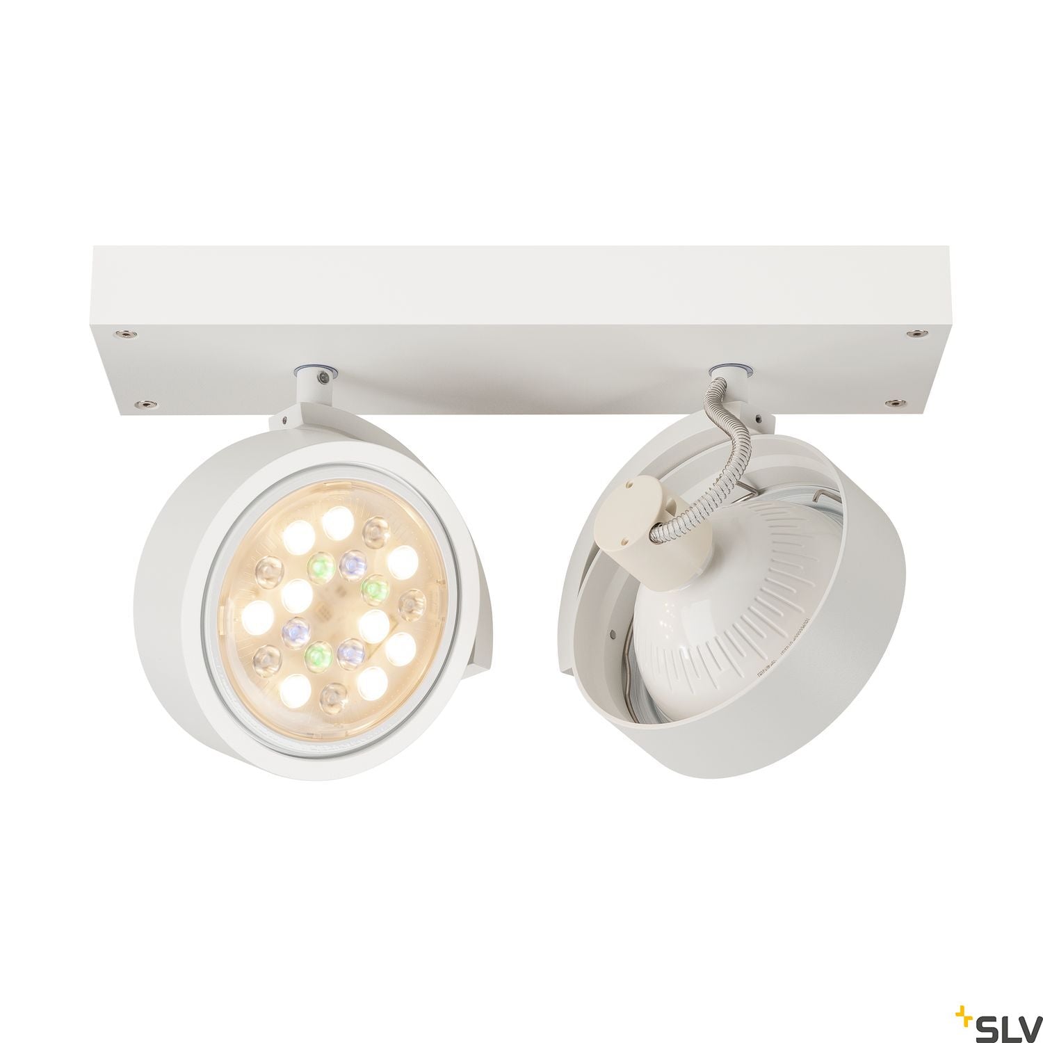 SLV KALU 2 QPAR ceiling light, matt white, 2x ES111, max. 2x 75W 147311