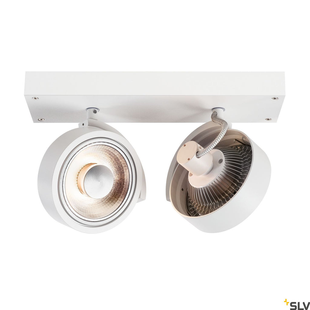 SLV KALU 2 QPAR ceiling light, matt white, 2x ES111, max. 2x 75W 147311