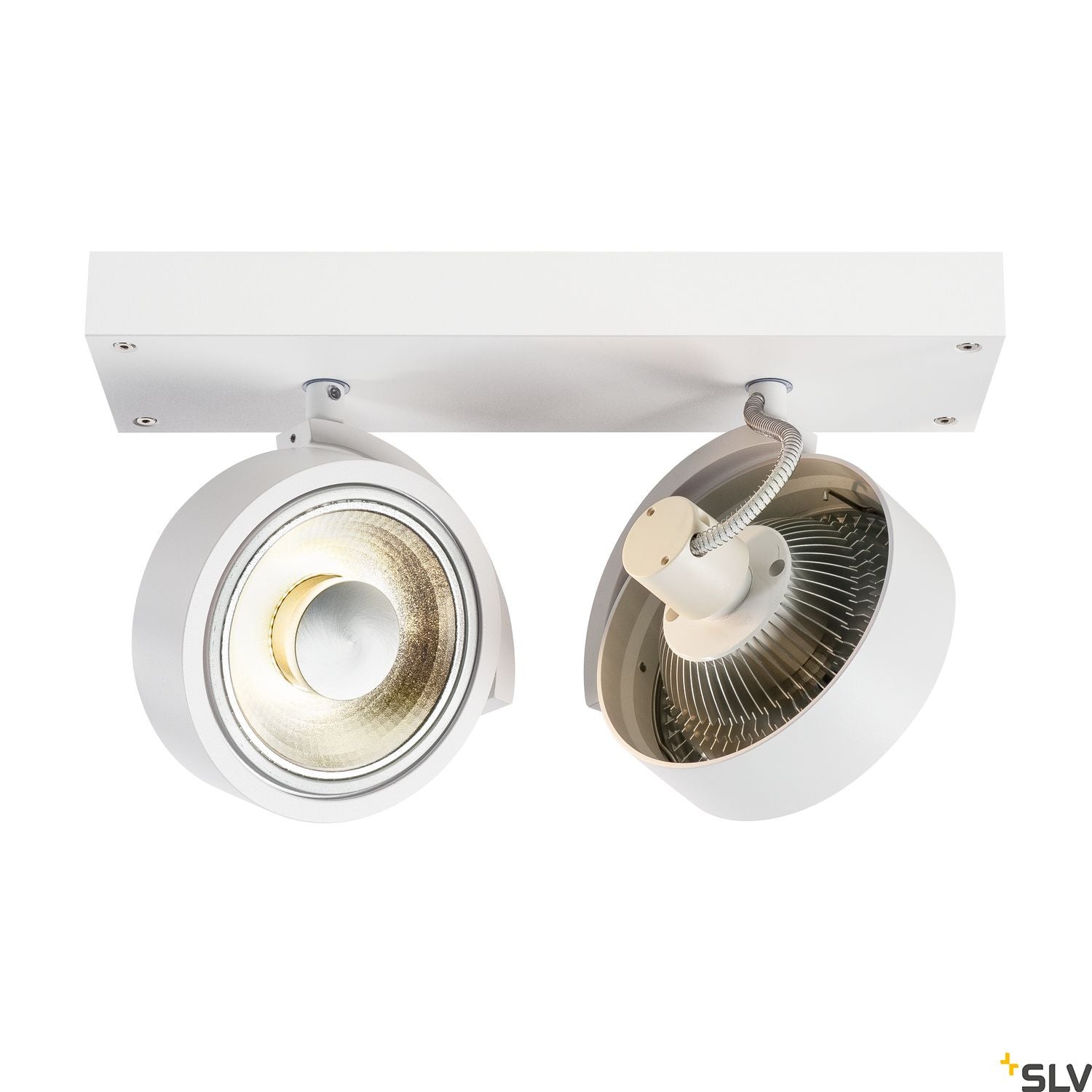SLV KALU 2 QPAR ceiling light, matt white, 2x ES111, max. 2x 75W 147311