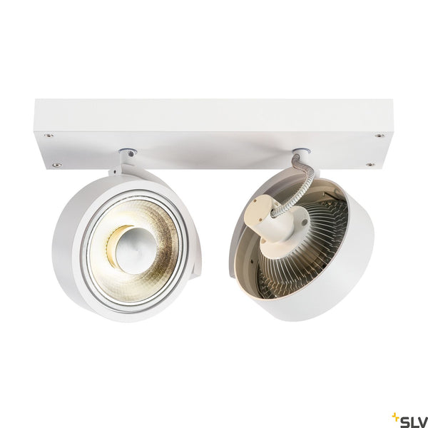 SLV KALU 2 QPAR ceiling light, matt white, 2x ES111, max. 2x 75W 147311