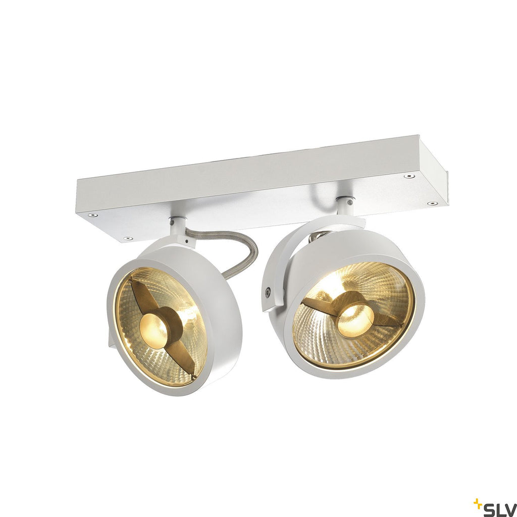 SLV KALU 2 QPAR ceiling light, matt white, 2x ES111, max. 2x 75W 147311
