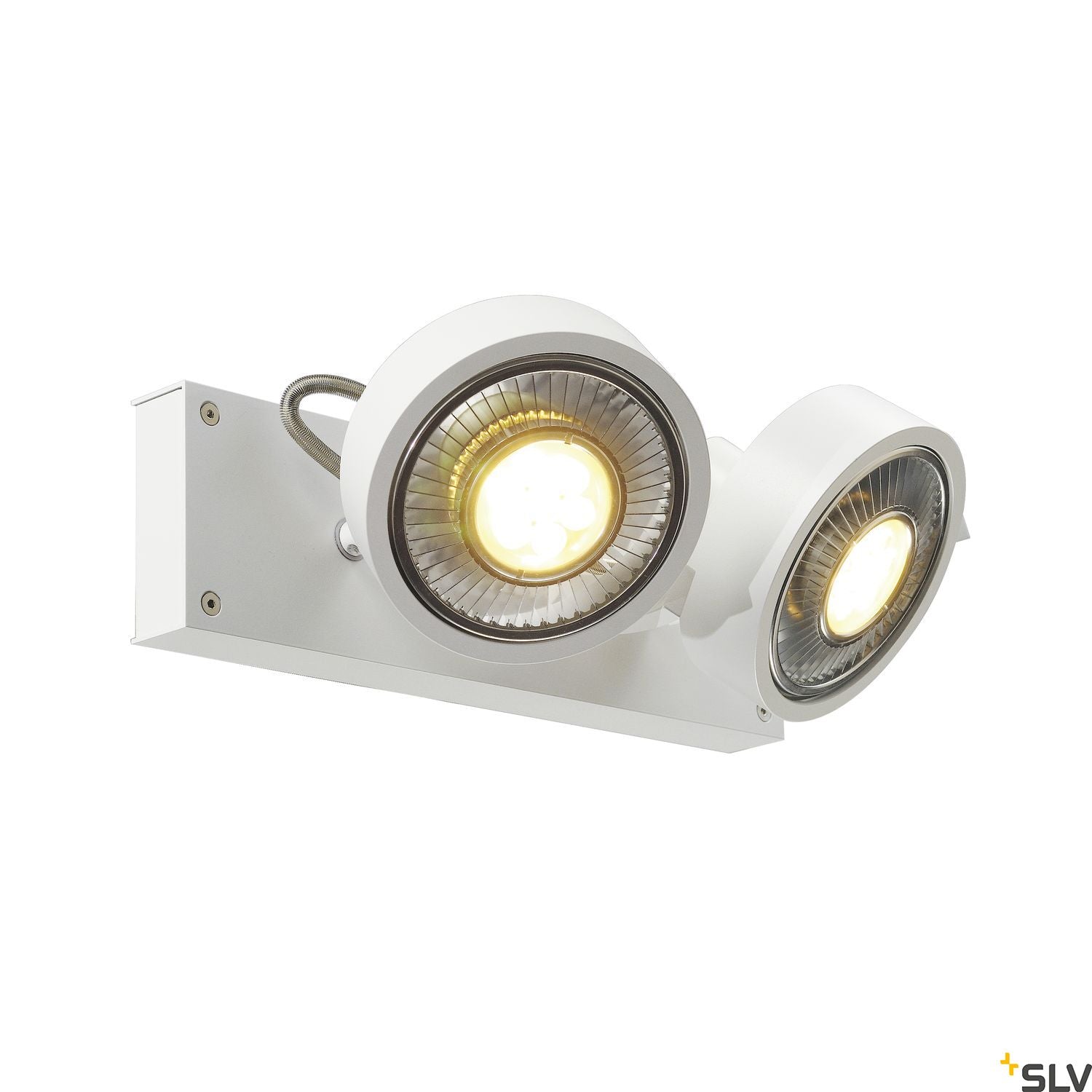 SLV KALU 2 QPAR ceiling light, matt white, 2x ES111, max. 2x 75W 147311