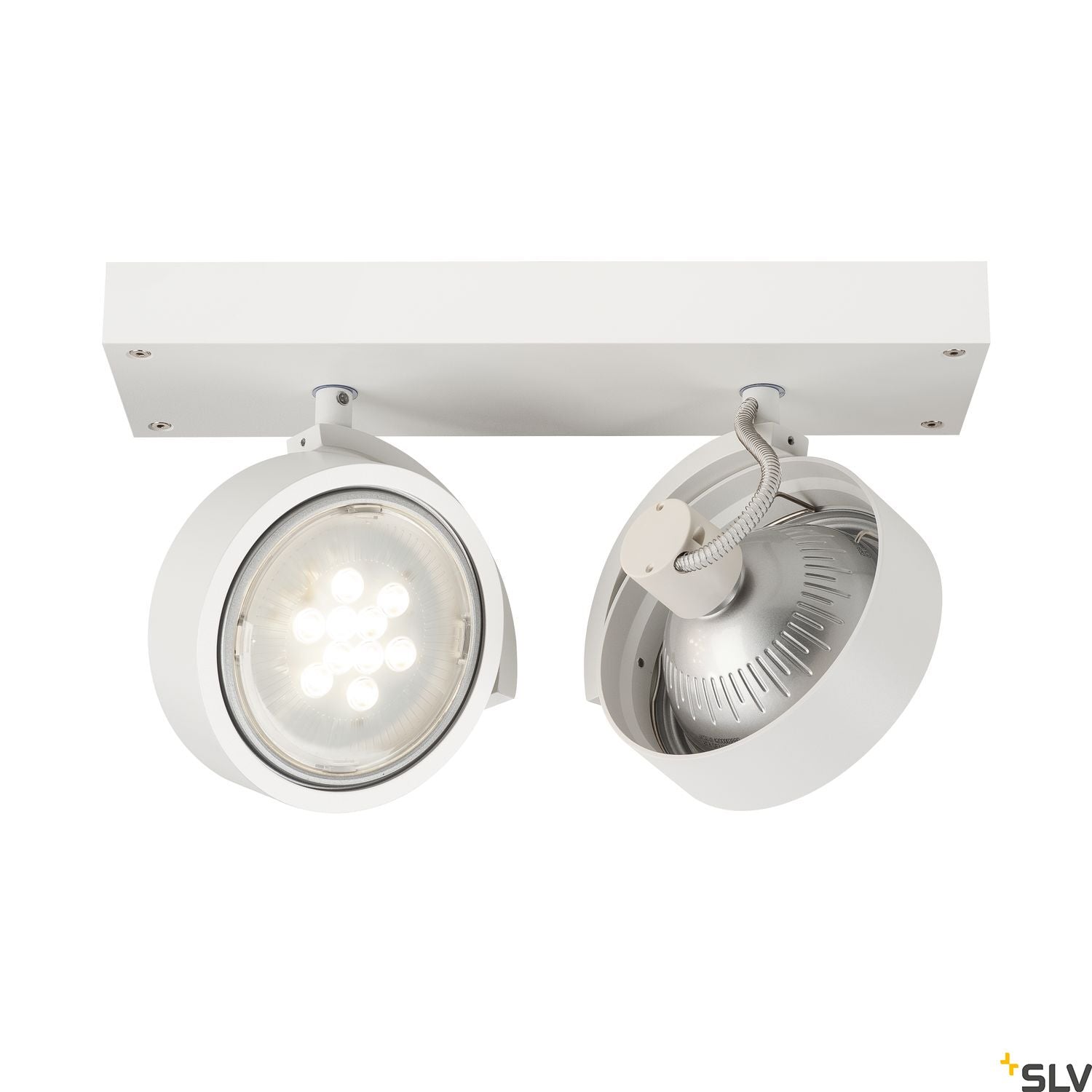 SLV KALU 2 QPAR ceiling light, matt white, 2x ES111, max. 2x 75W 147311