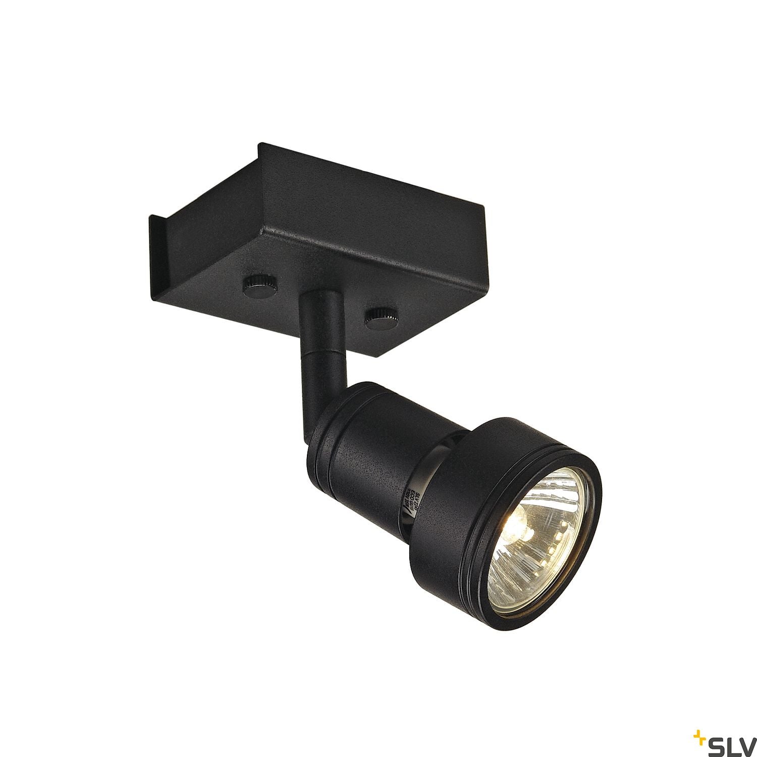 SLV PURI 1 ceiling light, matt black, GU10, max. 50W, incl. deco ring 147360