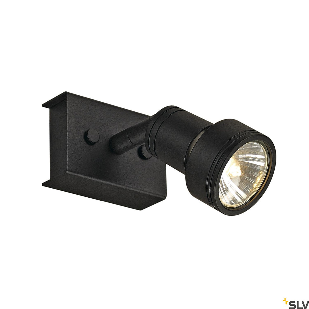 SLV PURI 1 ceiling light, matt black, GU10, max. 50W, incl. deco ring 147360