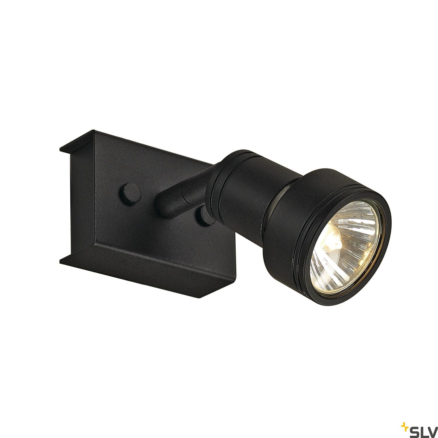 SLV PURI 1 ceiling light, matt black, GU10, max. 50W, incl. deco ring 147360