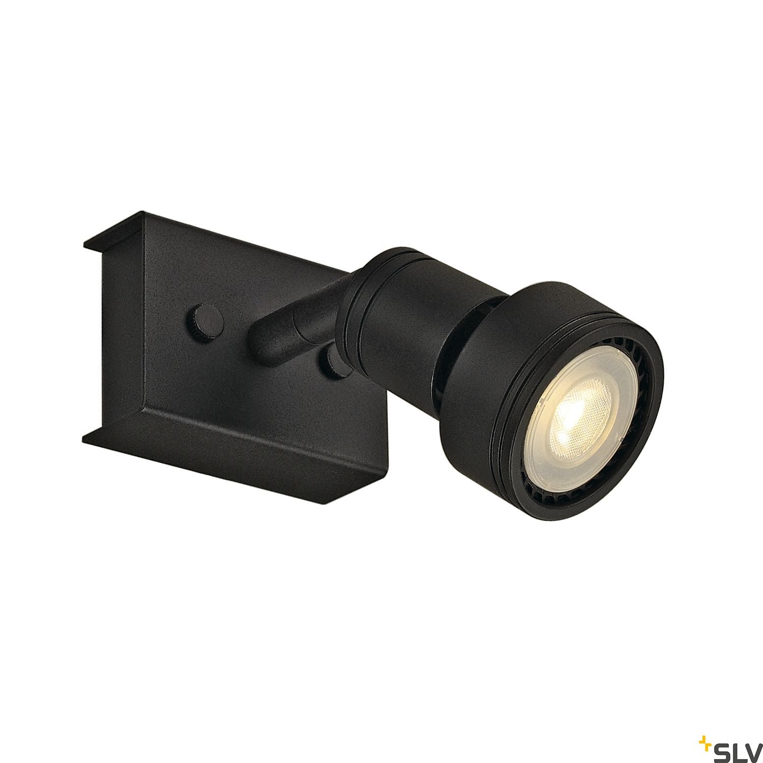 SLV PURI 1 ceiling light, matt black, GU10, max. 50W, incl. deco ring 147360