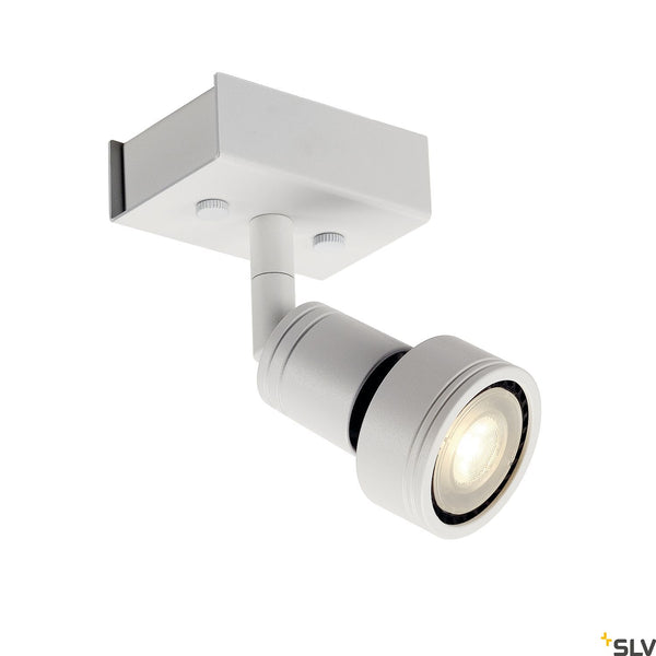 SLV PURI 1 ceiling light, matt white, GU10, max. 50W, incl. deco ring 147361