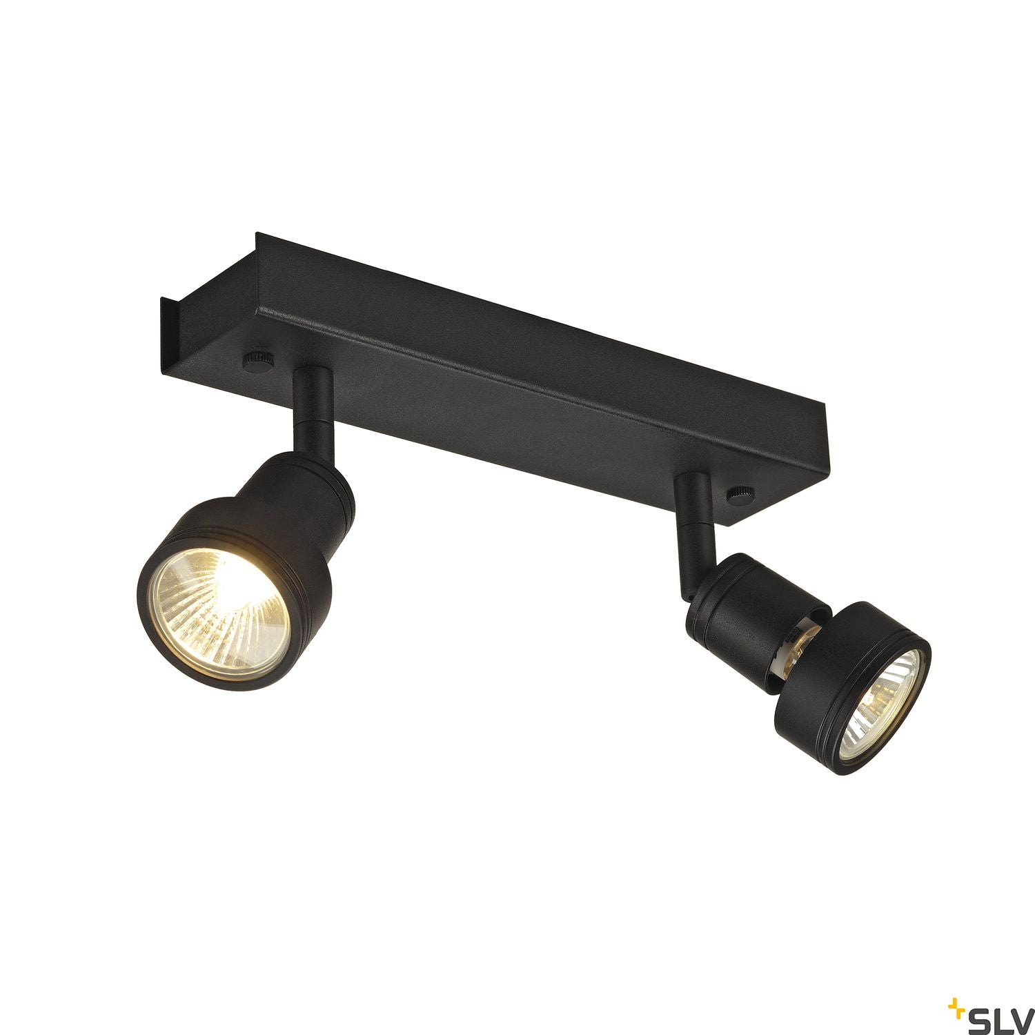 SLV PURI 2 ceiling light, matt black, 2x GU10, max. 2x 50W, incl. deco ring 147370