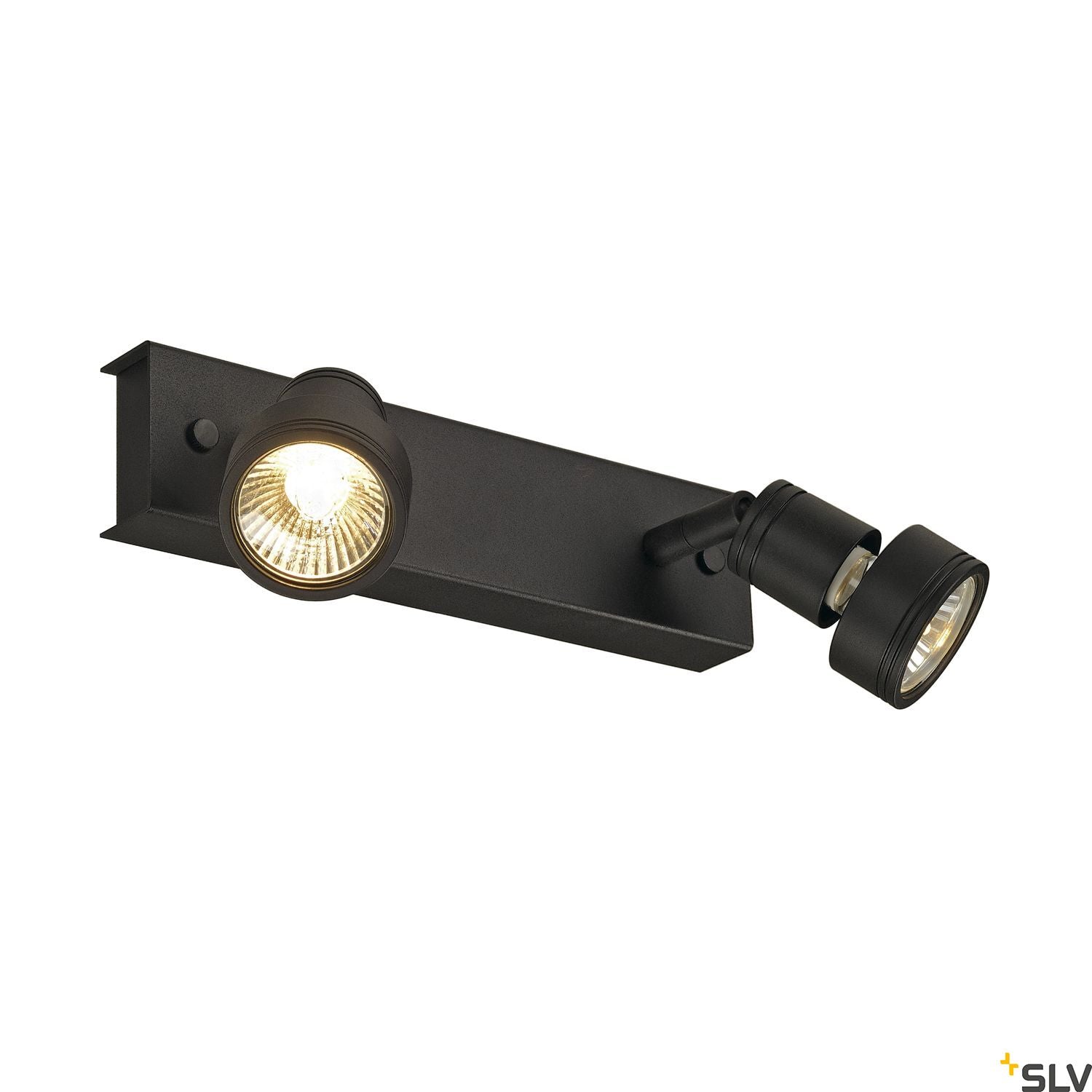 SLV PURI 2 ceiling light, matt black, 2x GU10, max. 2x 50W, incl. deco ring 147370