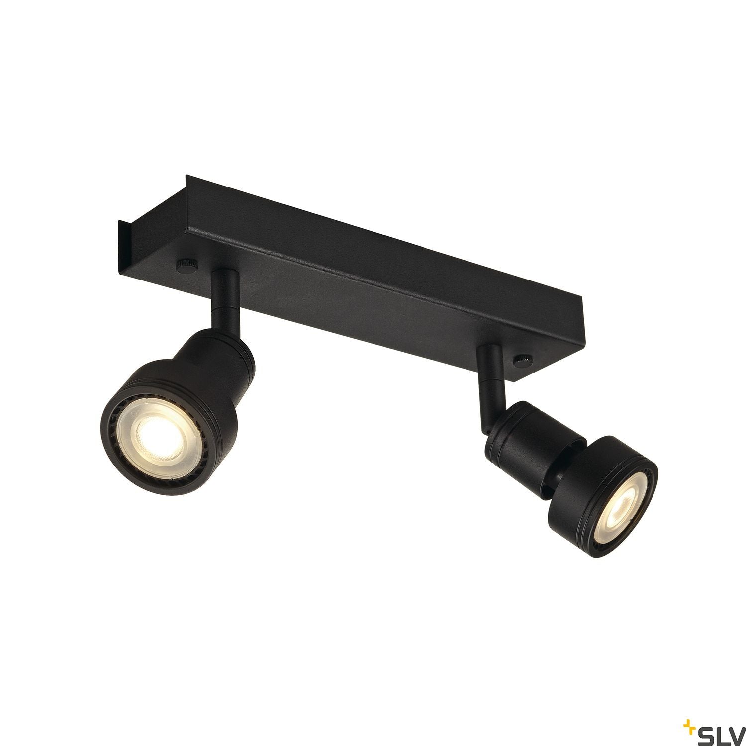 SLV PURI 2 ceiling light, matt black, 2x GU10, max. 2x 50W, incl. deco ring 147370