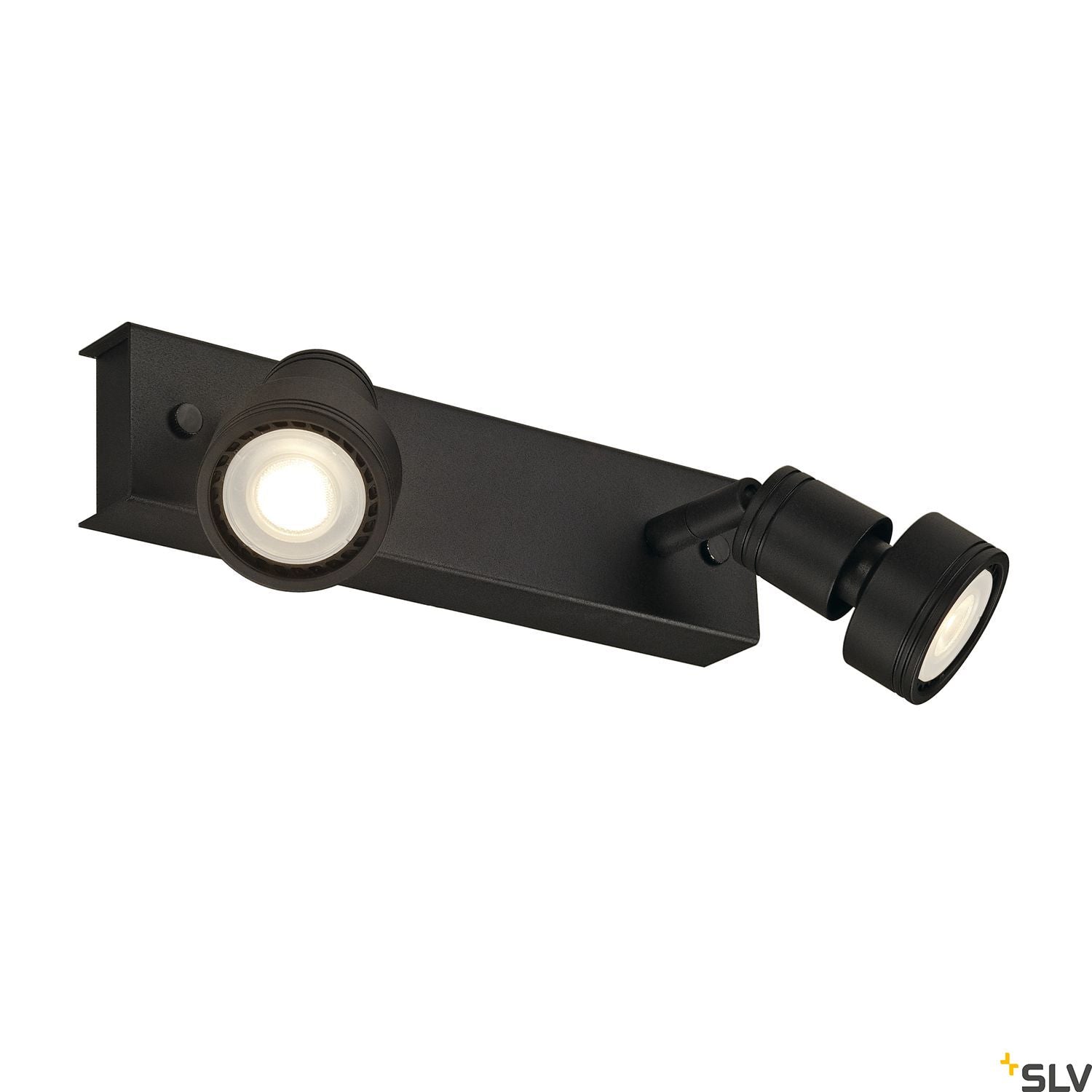 SLV PURI 2 ceiling light, matt black, 2x GU10, max. 2x 50W, incl. deco ring 147370