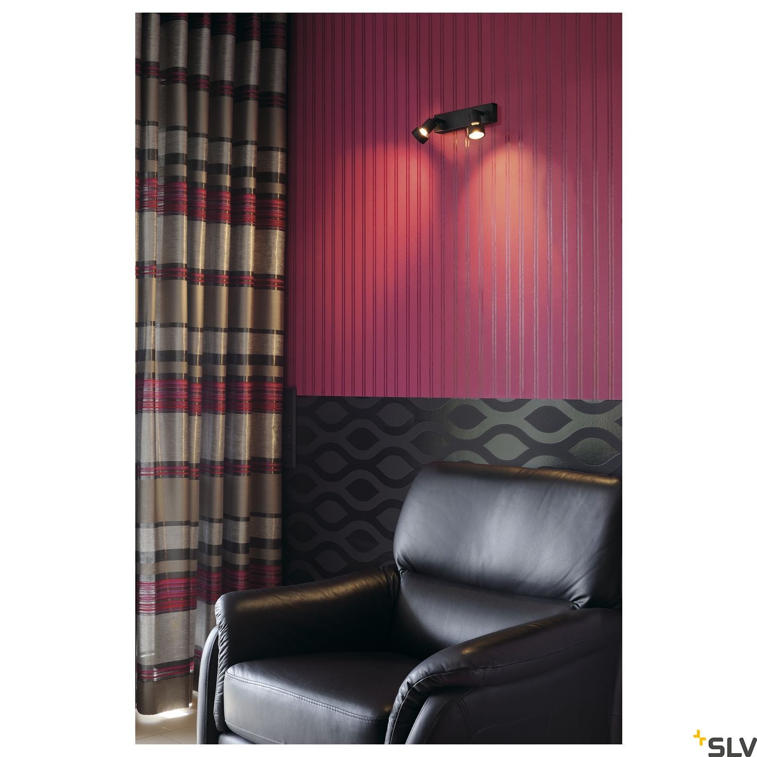 SLV PURI 2 ceiling light, matt black, 2x GU10, max. 2x 50W, incl. deco ring 147370