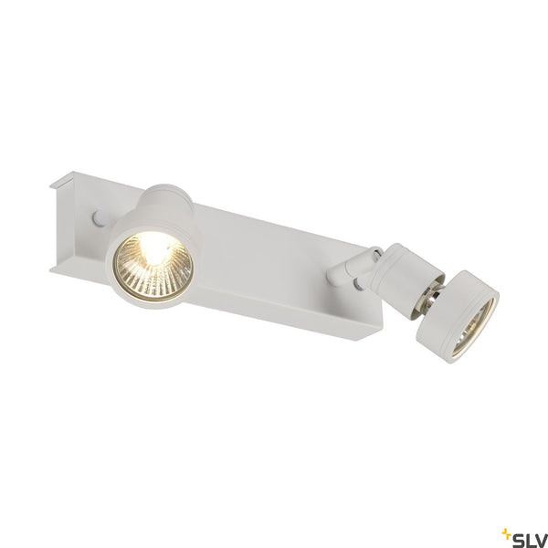 SLV PURI 2 ceiling light, matt white, 2x GU10, max. 2x 50W, incl. deco ring 147371