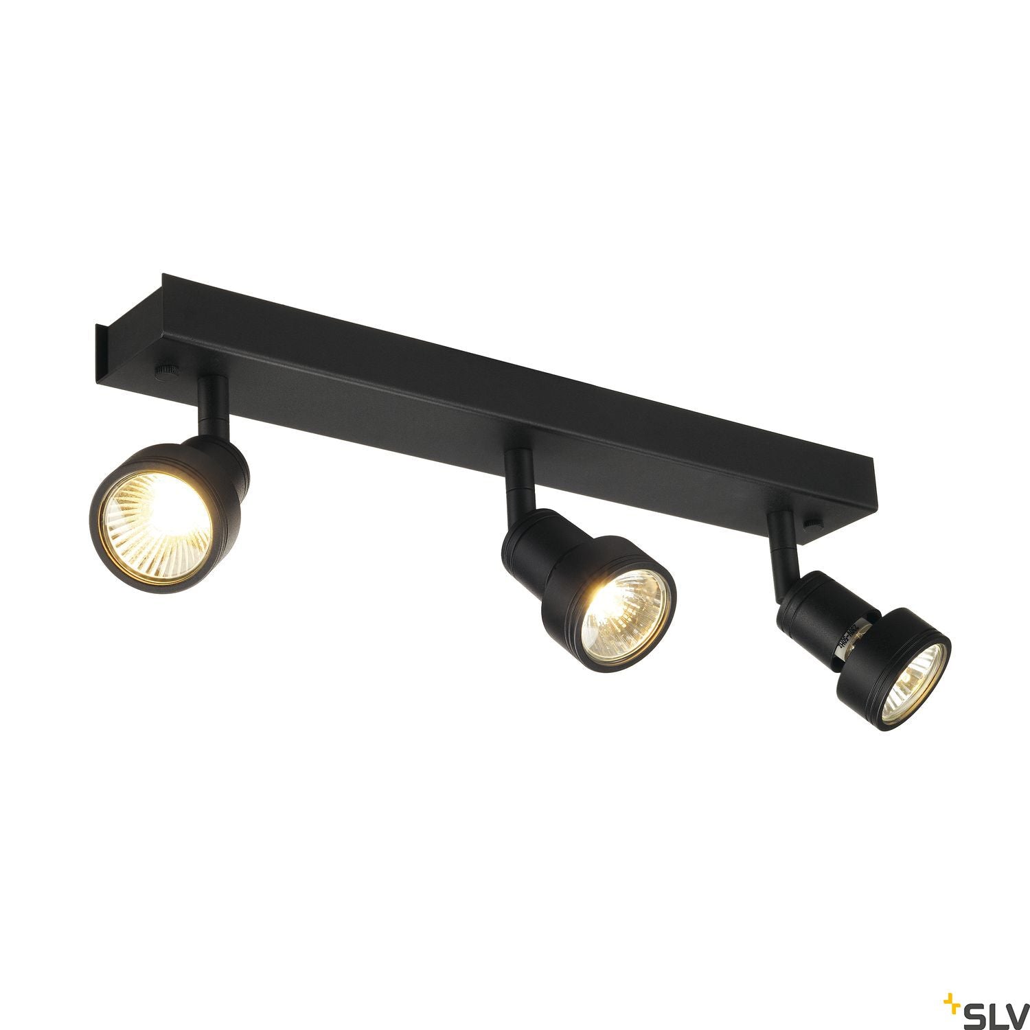 SLV PURI 3 ceiling light, matt black, 3x GU10, max. 3x 50W, incl. deco ring 147380