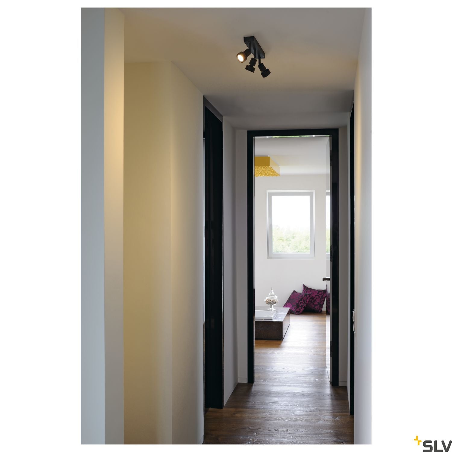 SLV PURI 3 ceiling light, matt black, 3x GU10, max. 3x 50W, incl. deco ring 147380