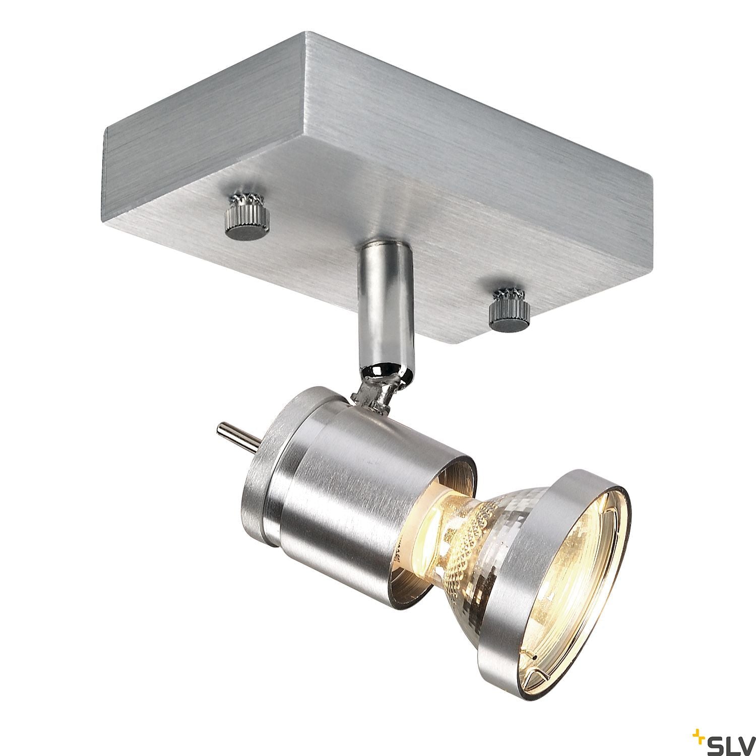 SLV ASTO I wall and ceiling light, alu brushed, GU10, max. 75W 147441