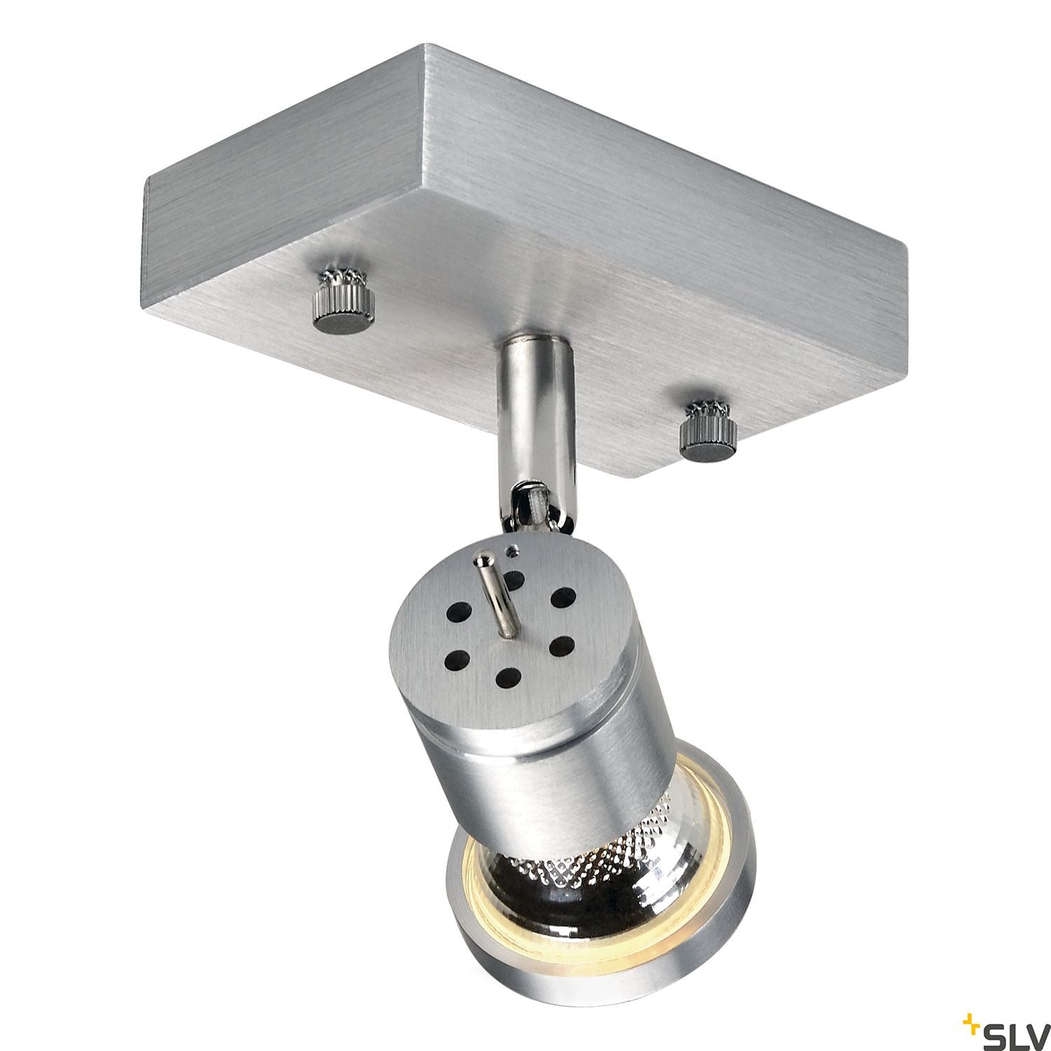SLV ASTO I wall and ceiling light, alu brushed, GU10, max. 75W 147441