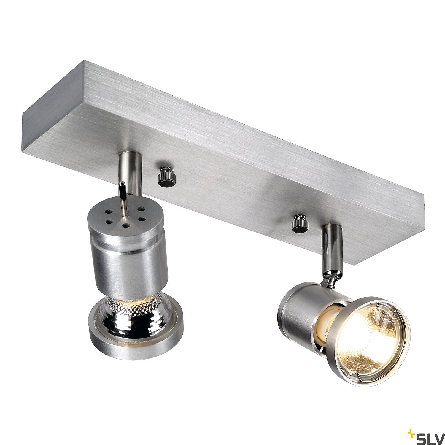 SLV ASTO II wall and ceiling light , alu brushed, 2x GU10, max. 2x 75W 147442