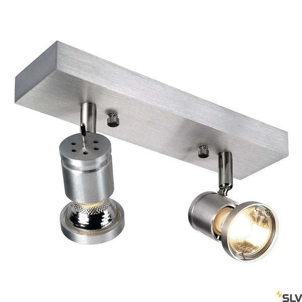 SLV ASTO II wall and ceiling light , alu brushed, 2x GU10, max. 2x 75W 147442